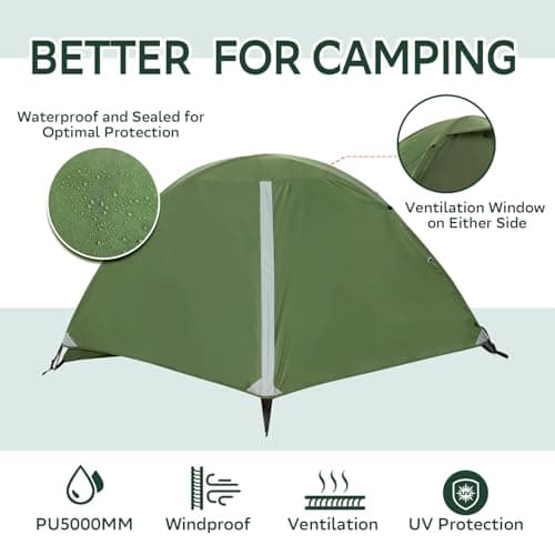 1 Man Lightweight Backpacking Tent, Waterproof Compact 3 Season Dome Tent — view 4