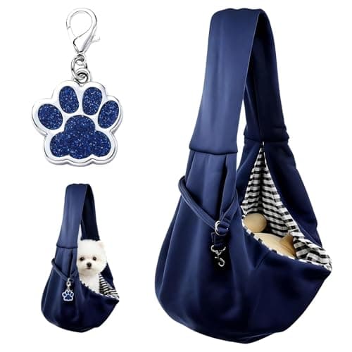 Puppy Sling Carrier for Small Dogs with Paw Pendant