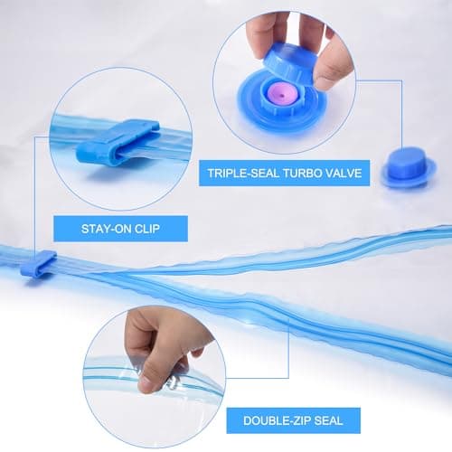6 pack 60 x 40 Small Vacuum Storage Bags, Space Saver Bags for Travel — view 2