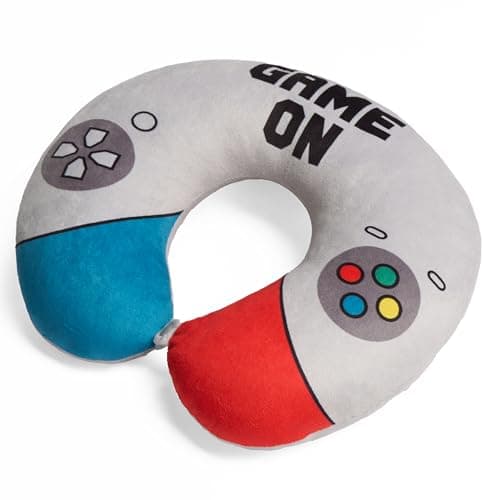 OHS Travel Pillow, Game Controller Kids Neck Pillows for Travel Memory Foam Neck Support Pillow Compact Lightweight Ergonomic Flight Neck Pillows for Adults, White