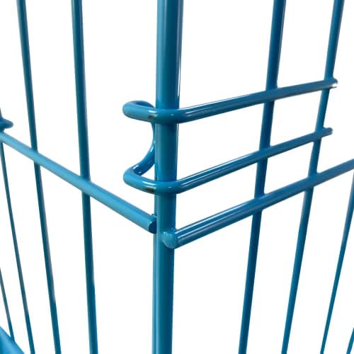 HugglePets Blue Metal Dog Puppy Cage Foldable Small 61cm Dual Door with Locks, Car Home and Travel Crate — view 6