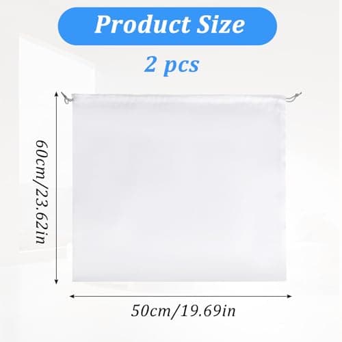 Matwsec 2 Pack Dust Bags for Purses and Handbags, Silk Purse Dust Bags for Storage, 23.62 X 19.69in Large Drawstring Dust Bag, White Dust Cover Bag for Purses Handbags Shoes Boots Clothes Travel — view 2