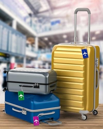 Caianwin-6 Pcs Luggage Tags, Aluminium Alloy Suitcase Tags, Suitcase Labels — view 2