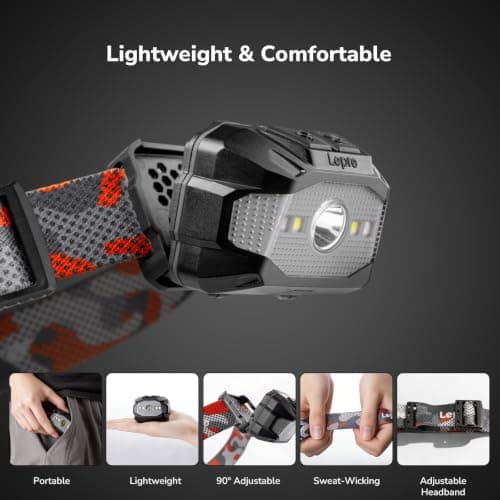 Lepro Camping Head Torch Rechargeable, Dual Power Motion Sensor 11 Modes — view 6