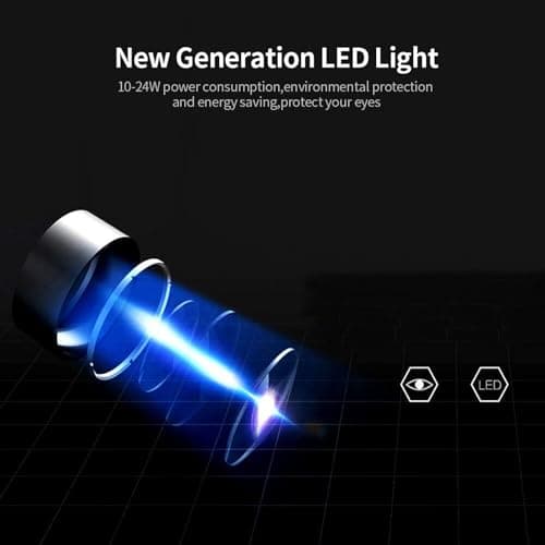 Generic Mini 1080P Full HD LED Projector, Portable Yellow White Home Theater Projector Eye Caring Soft Light HIFI Speaker Multi Port 100-240V for Kids Indoor Outdoor Camping Use (GB Plug) — view 3
