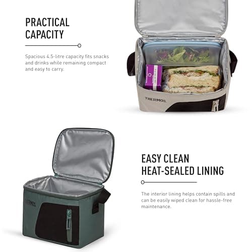 Thermos Radiance 4.5L Insulated Lunch Bag Rock Cap Green – Compact Cool Bag for Work & School, Leak-Resistant Food-Safe Lining, Isotec™ Insulation Keeps Food Cold for Hours, Storage Pockets — view 6