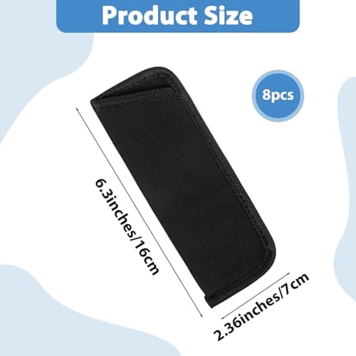 Quilax 8 Pack Soft Glasses Case for Men, EVA Material Eyeglass Cases, Black Glasses Case Fabric, Slip-In Design for Travel — view 2