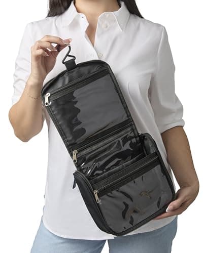 Lands' End Small Hanging Toiletry Bag for Travel, Canvas Hanging Dopp Kit — view 3
