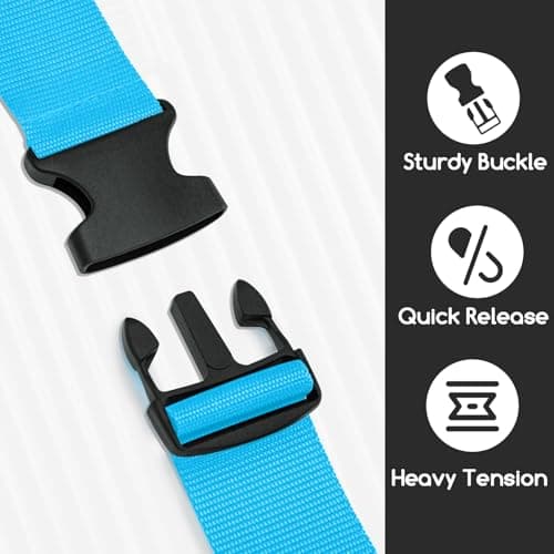 WISYOK Luggage Straps Extended, 4 Pack, 130-250cm Adjustable, SkyBlue — view 4