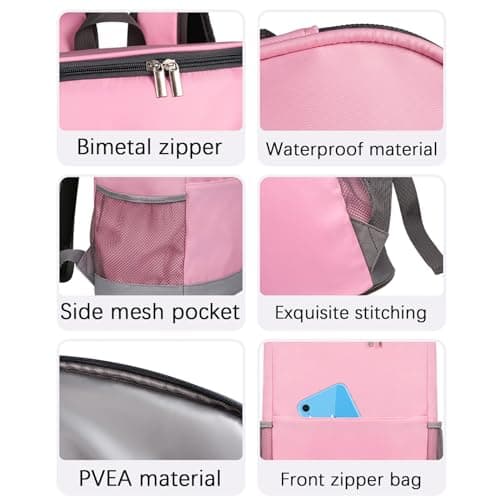 Cooler Backpack Insulated Cooler Bag 24L Backpack Cooler Bag Thermal with Hard Liner, Lightweight Shopping Rucksack Leak-proof Picnic Backpack Perfectly Fit for Beach/Work/Camping/Hiking (Pink) — view 5