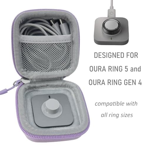 Protective Travel Case for Oura Ring 5/Oura Gen 4 – Compact Carrying Case for Oura Ring, Charging Dock & Cable — view 2