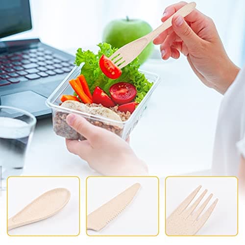 2Pcs Plastic Travel Cutlery Set, Utensil Set for Camping Lunch Box — view 4