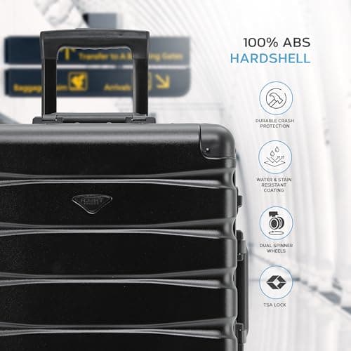 Flight Knight Premium Travel Suitcase - 8 Spinner Wheels - Built-in TSA Lock Lightweight Aluminium Frame, ABS Hard Shell Carry on Check in Luggage Highly Durable - Approved for Over 100 Airlines — view 4