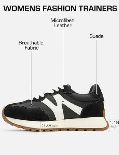 somiliss Platform Trainers for Women, Arch Support Non-Slip Walking Shoes — view 3
