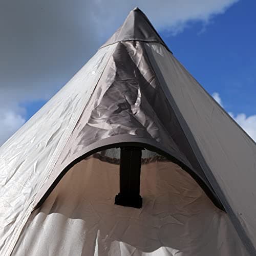 Eurohike Teepee 4 Man Tent with Easy to Pitch 1 Pole Construction & Sewn in Groundsheet, 4 Person Tipi, Waterproof & Ventilated, Ideal for Festivals, Wild Camping Trips, Backpacking & Hiking (Grey) — view 4
