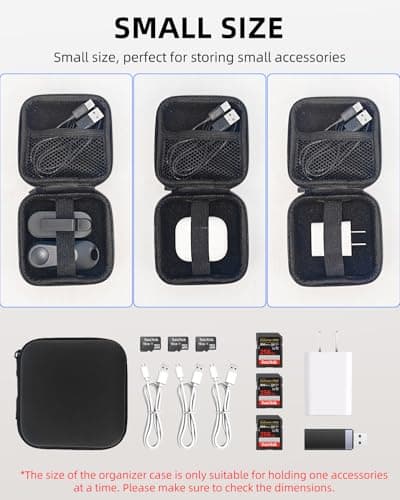 DATAFY Travel Organizer Case for Kindle Page Turner, Pouch Electronic Accessories Storage Bag for Cable, datafy Page Turner, Charger for Kindle, Earphone Black — view 4