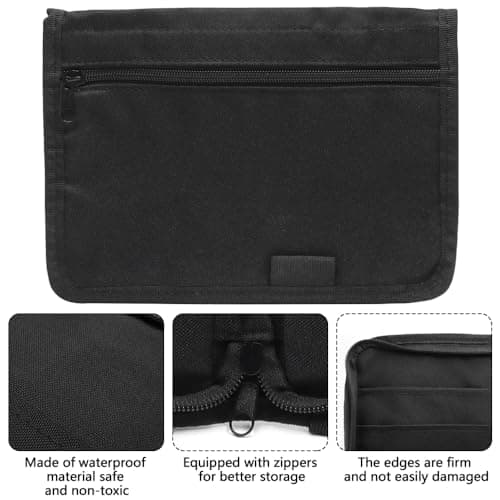 YDHfdc Car Document Holder Glove Box Organiser A5 Document Holder Multi-Pocket Oxford Fabric Document Organiser with Zipper for Glove Box,Registration,Driving Licence,Insurance,Manuals — view 3
