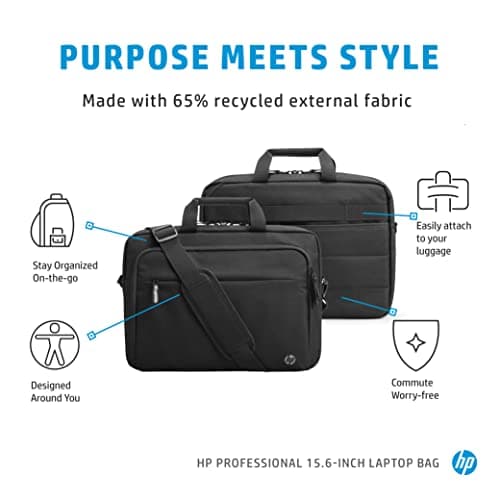 HP Professional 15.6 inch (39 cm) TopLoad Briefcase Messenger Bag for Laptop/Chromebook/Mac, RFID, Suitcase Pass-Through - Grey — view 3