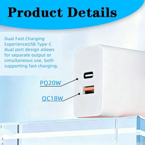 US Plug Adaptor Charger- UK to USA Travel Plug Adaptor 2 Pin 20W USB C&A Ports, Type C +USB Dual-Port Design for Shaver Toothbrush, for iPad iPhone Samsung (Do not use in the UK) — view 3