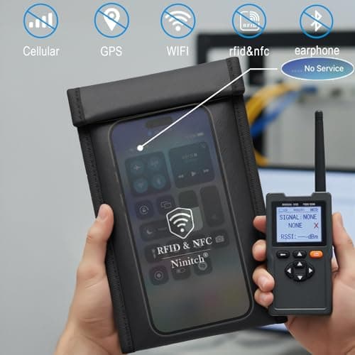 Ninitch Faraday Bags for Phone Privacy & Security - Signal Blocking Pouch for GPS/WIFI/5G/RFID - Fireproof & Waterproof Anti-Drop Case for Travel & Data Protection Black — view 2