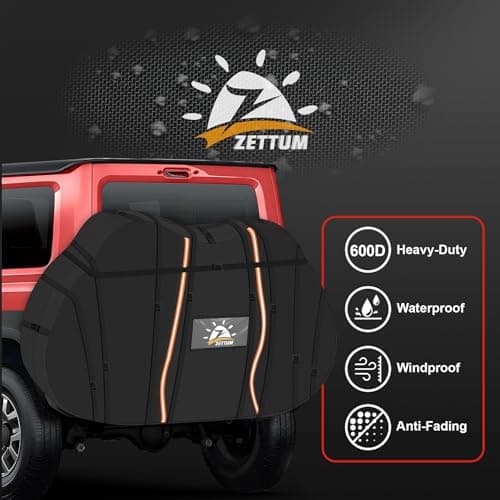 Zettum Bike Cover for Transport 2 Bike - 600D Travel Bike Covers for 2 Bikes on Rear Bike Rack Waterproof & Heavy Duty, Outdoor Full Bicycle Rack Cover for Two Bikes on Car Hitch Storage — view 2