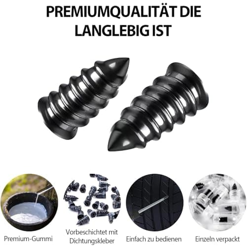 Y.A. LOTUS 33 Pcs Tyre Plug Repair Kit Screws with Screwdriver, Fast Puncture Repair Kit Rubber Nails for Auto Car Motorcycle — view 3