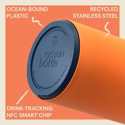 Ocean Bottle Brew Flask 350ml | Insulated Travel Flask for Hot & Cold Drinks | Recycled Stainless Steel | Sustainable, Eco Friendly Gift (Sun Orange) — view 4