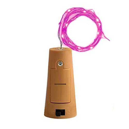 Bluelans® Pack of 4 Led Bottle Cork Lights, 79in/2m Copper Wire String Lights with 20 Pink Led Bulbs for Bottle DIY Decor, Outdoor BBQ, Gathering, Party, Wedding, Holiday (Pink, 2M/20LED) — view 3