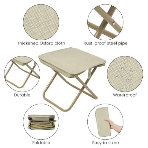 OFFCUP Folding Stool, Mini Outdoor Camping Stool with Zippered Carrying Bag — view 4