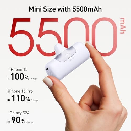 iWALK Portable Charger 5500mAh Next-Gen Small Power Bank 22.5W Fast Charging Battery USB-C Portable Phone Charger for iPhone 17/16 Plus/16 Pro/16 Pro Max/15 series,iPad, Samsung Galaxy S24/S23 Android — view 2