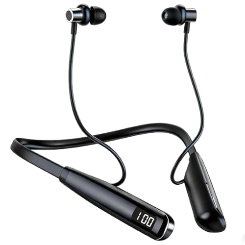 Poeloisy Neckband Bluetooth headphones 5.3 Wireless with Mic, 100H Playtime