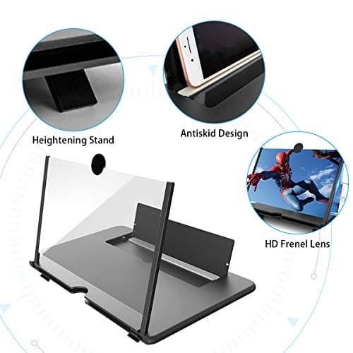 Newseego 12" Thin Foldable Phone Screen Magnifier, Black — view 4