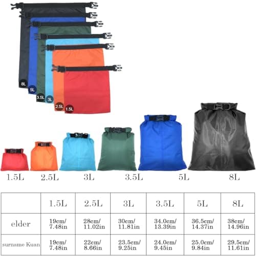 LICQIC Waterproof Dry Bag, Drybag Canoe Bag, 1 Pcs Dark Green, 3.5 Litre — view 2