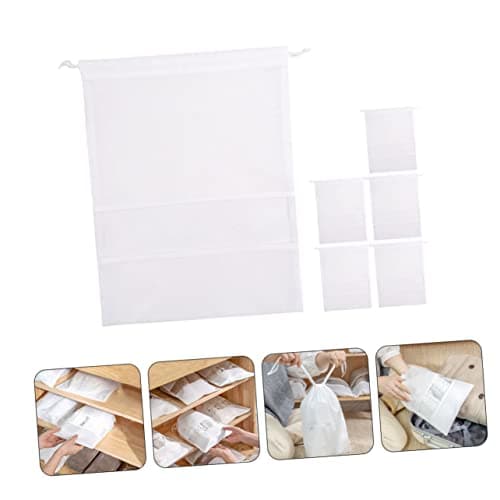 6pcs Shoe Storage Bag Portable Shoe Bags Shoe Duffle Bag Drawstring Shoe Portable Shoes Drawstring Storage Non Woven Shoe Bags White Cosmetic Non-Woven Fabric Shoe Cover Travel — view 5