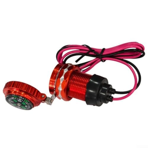 Motorcycle USB Charger Orange Alloy Handlebar Mount — view 5