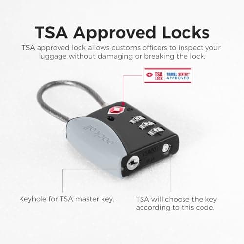 pack all TSA Approved Luggage Lock, Combination Travel Lock，1 Pack（Grey） — view 6