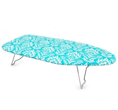 Mini Tabletop Ironing Board - Ironing Laundry Clothes | Adjustable Height, 100% Cotton Cover, Steel Net Board, Sewing Accessory | Lightweight For Travel & Foldable For Easy Storage
