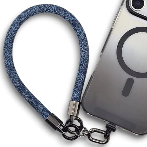 RATASK Navy Blue Wrist Lanyard Strap, Chunky Universal Mobile Phone Strap, Durable 10mm Rope Lanyard for Camera, Keys, Everyday Carry, Phone Charm Accessory, (Denim Blue) — view 2