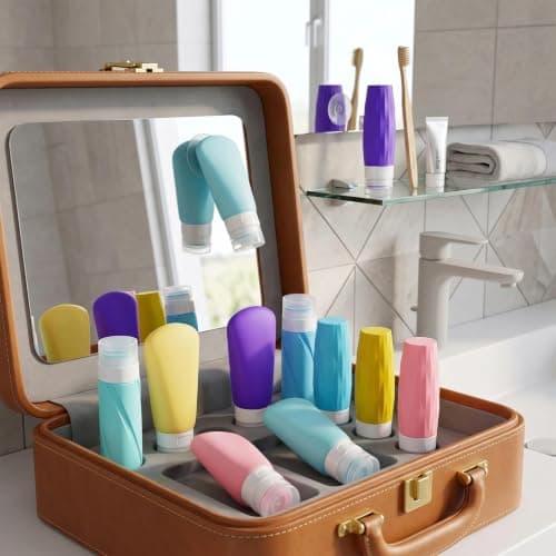 HERKINDNESS 16 Pieces Travel Tubes for Filling Set, 89 ml Suction Cup — view 5