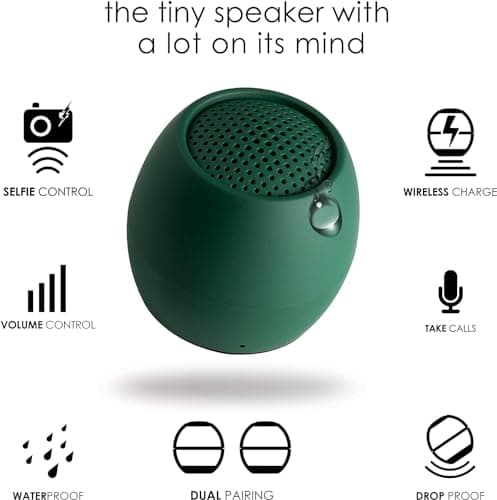 Boompods Zero Mini Portable Bluetooth Speaker - Wireless Speakers, IPX6 Waterproof, 5 Hr Playtime, Small Outdoor Speaker with Microphone & Dual Pairing Option, for Shower, Travel, & iPhone, Pink — view 3