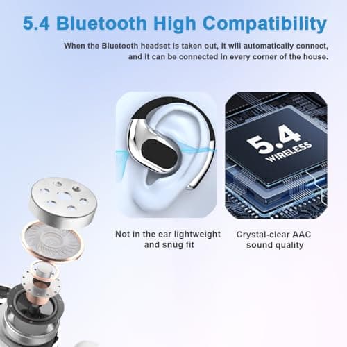 BZRYPREC OWS 144-Language AI Translator Earbuds - Real-Time Speech Translation with Accent Recognition - Learning/Travel/Business Bluetooth Earbuds（Black） — view 6
