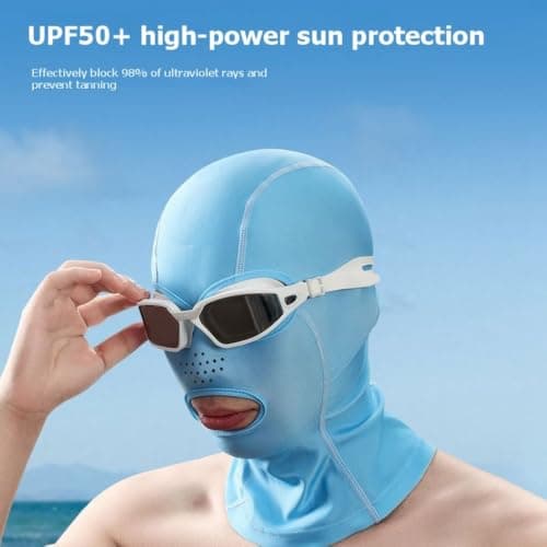 Erpmlyo Swimming Cover Black Sun Protection Full Face Mask for — view 5