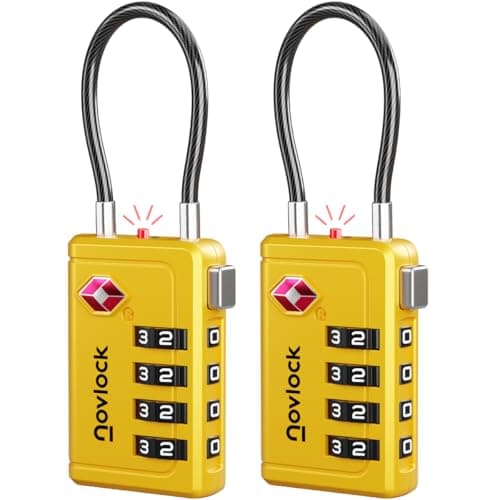 NovLock Suitcase Locks, TSA Approved Luggage Locks, 4-Digit Travel Padlocks