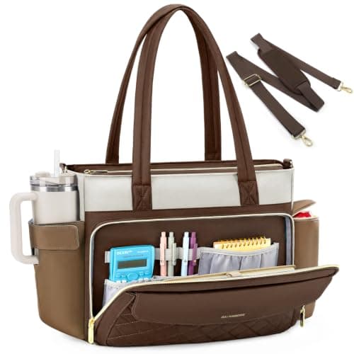 RAINSMORE Laptop Tote Bags for Women 15.6 Inch Teacher Work Bag