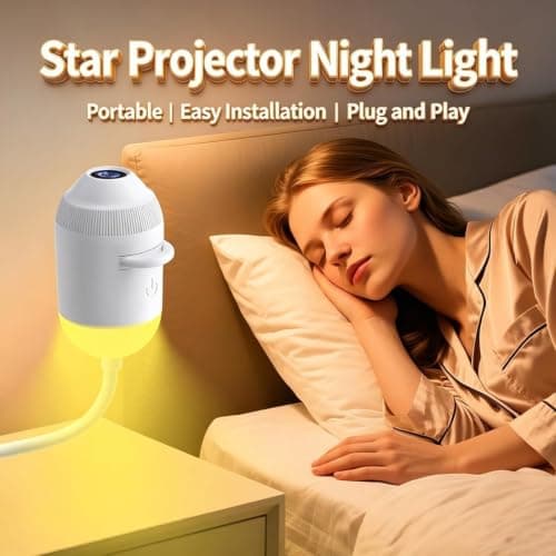 HD Smart Dynamic 5D Holographic Night Light Projector, Plug and Play HD Star Projector with 3/6/12/24 Projection Films, 360° USB Galaxy & Moon Projectors Light (with 12 Films) — view 3