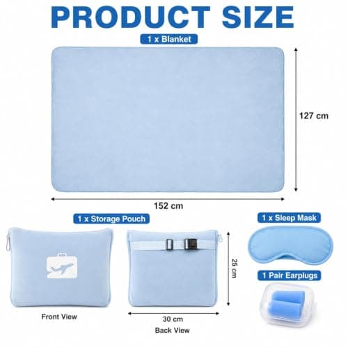 Travel Blanket and Pillow, Ultra Soft 2 in 1 Airplane Blanket, 50x60 Inches — view 3