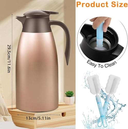 2 Pack Thermos Flask and Coffee Flask, 2L Stainless Steel Thermal Jugs — view 2