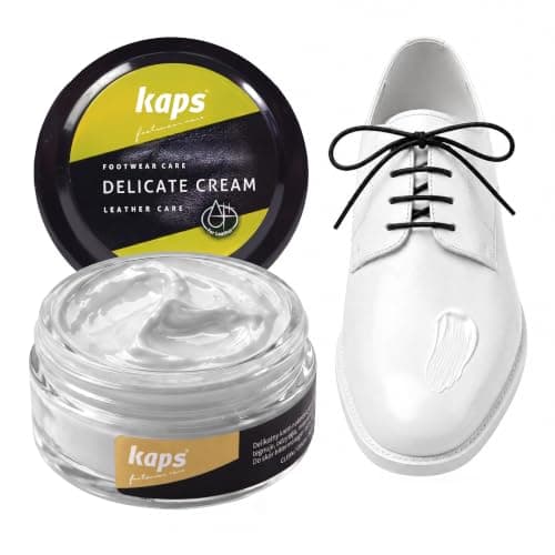 Kaps Shoe Care Cream, Intensive Leather Care and Nourishing, Delicate, 50ml - 1.70 fl.oz., 101 - White