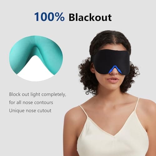 ALASKA BEAR 100% Blackout Sleep Mask for Women and Men, Blue — view 3