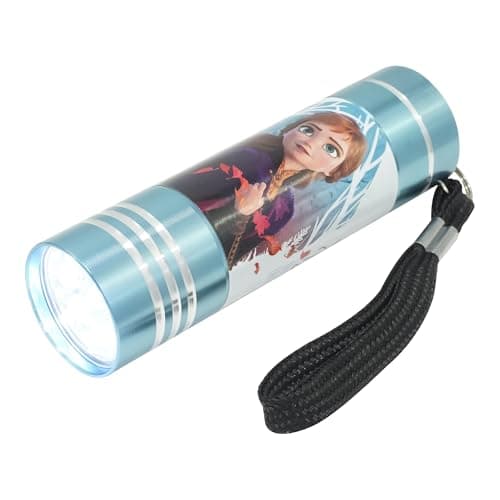 Forzen Sky Blue LED Torch, 8.7cm Aluminum Super Bright Flashlight for Kids, Night Light for General Purpose, Emergency 3+ Years | Travel Small Hand Torch